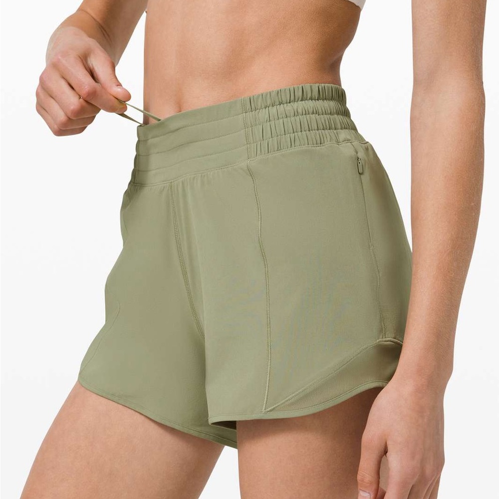 Lululemon Hotty Hot Shorts High Rise 4inch inseam Sage green